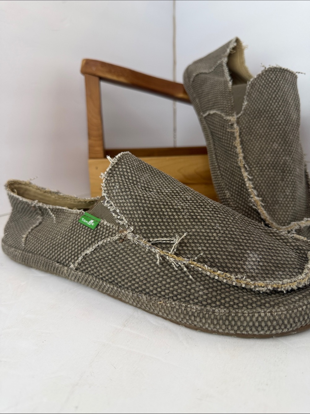Sanuk Men’s Casual Slip-On Shoes in Olive Green size 10 - Picture 2 of 7